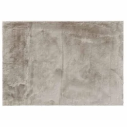 TAPIS RECTANGLE 120X170CM IMITATION FOURRURE FELINE TAUPE