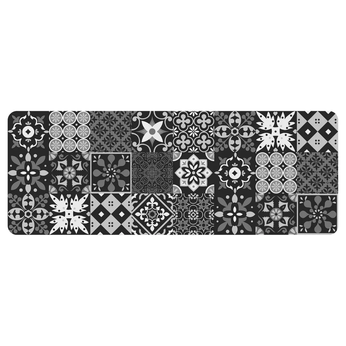 TAPIS RECTANGLE 45X120CM IMPRIME SALOU GRIS
