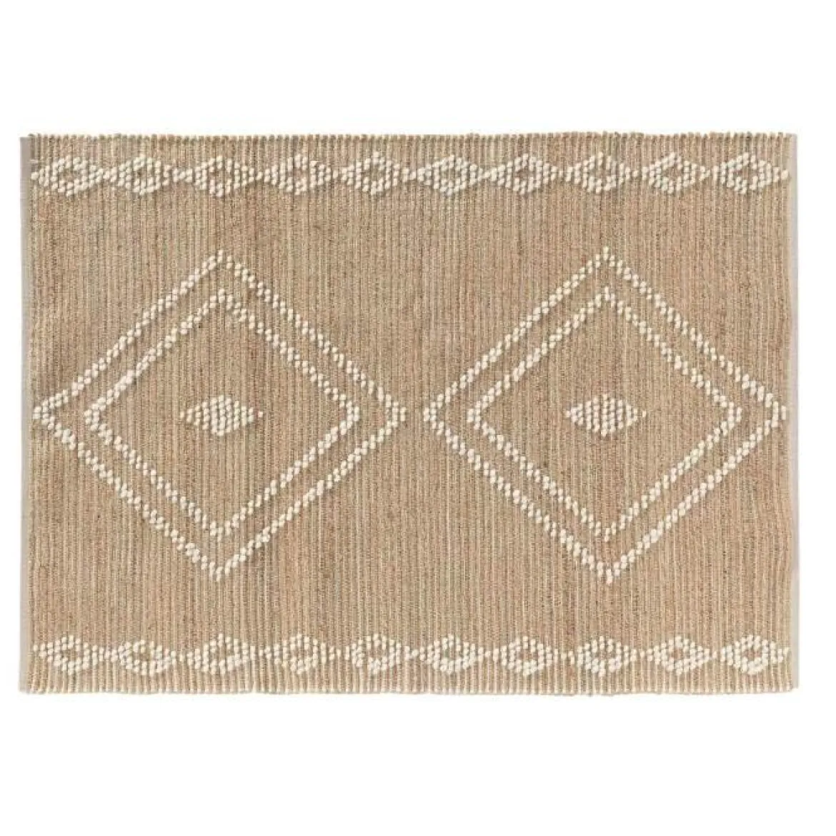 TAPIS RECTANGLE 120X170CM JUTE UNI LAINE COTON UNI FLOTY