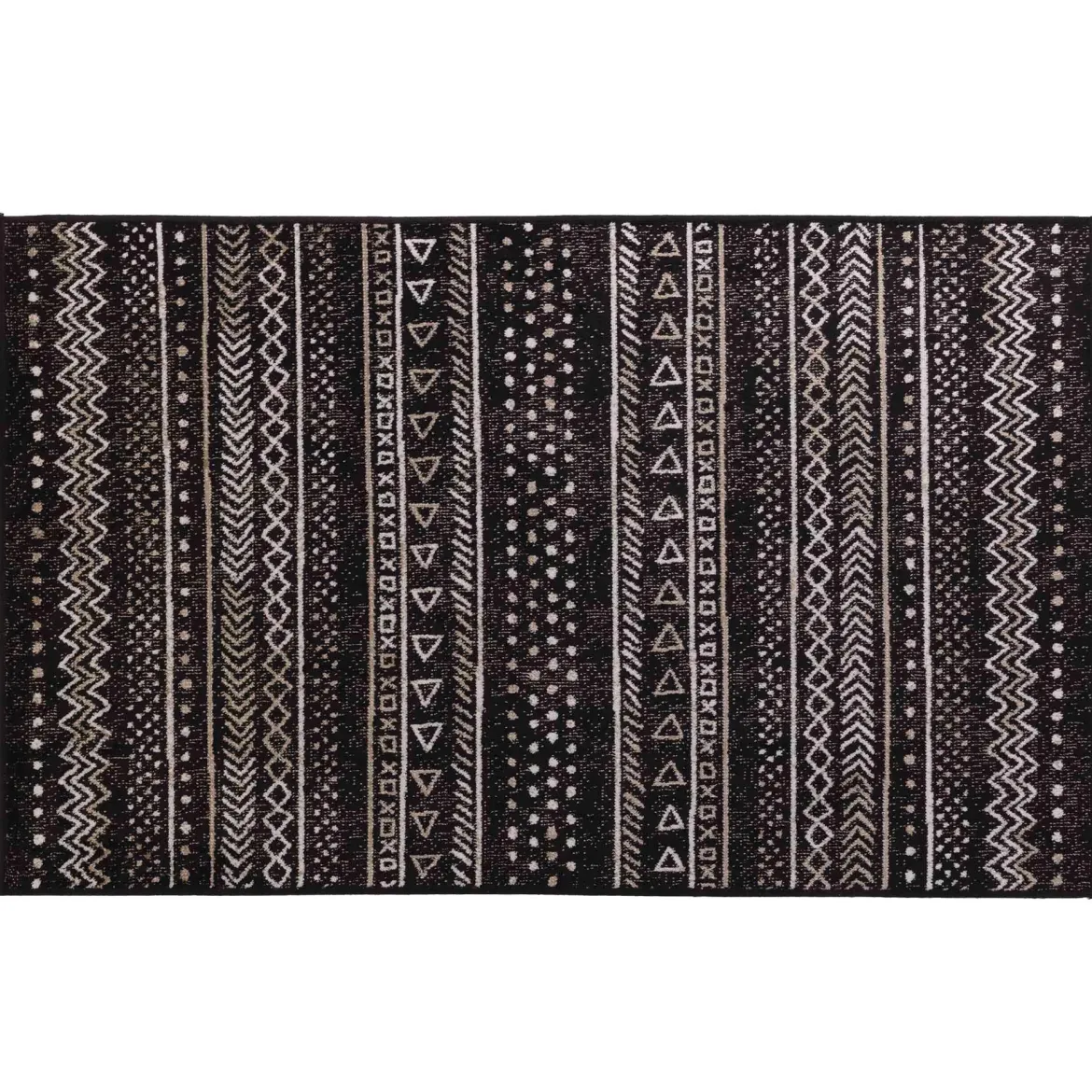 TAPIS RECTANGLE 68X110CM VISCOSE TISSEE TALLULAH NOIR