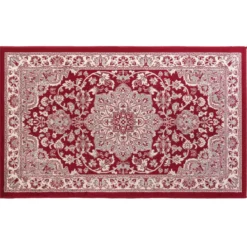 TAPIS RECTANGLE 68X110CM VISCOSE TISSEE CHERINE ROUGE