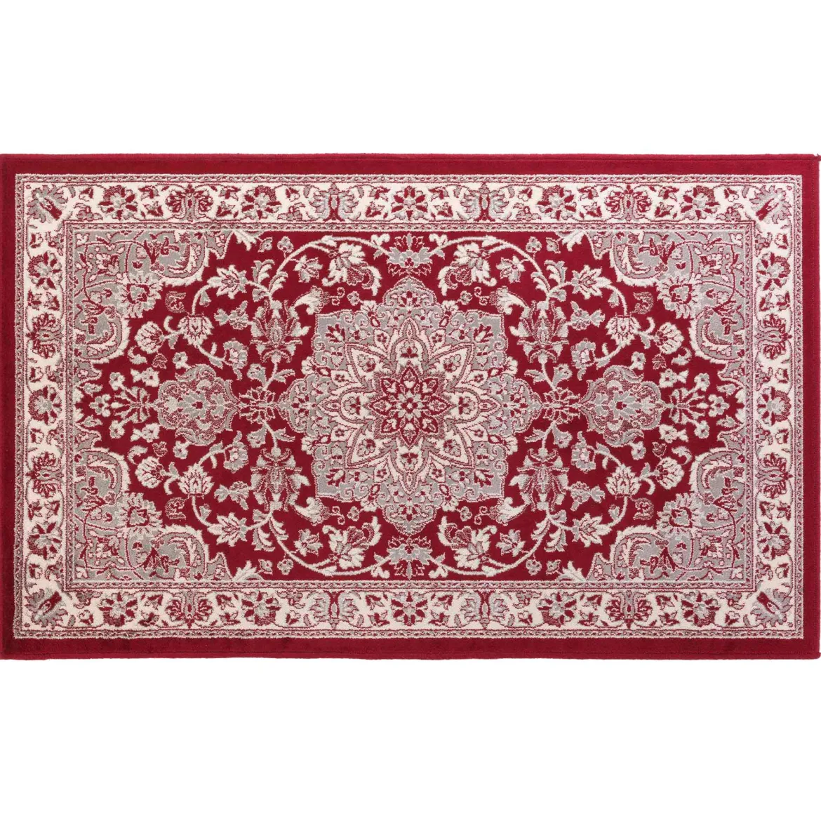 TAPIS RECTANGLE 68X110CM VISCOSE TISSEE CHERINE ROUGE
