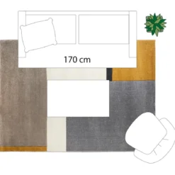 TAPIS RELIEF ABSTRAIT D.160X230CM