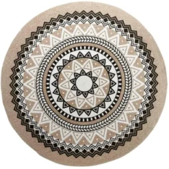 TAPIS ROND D.120 CM COTON IMPRIME YABA