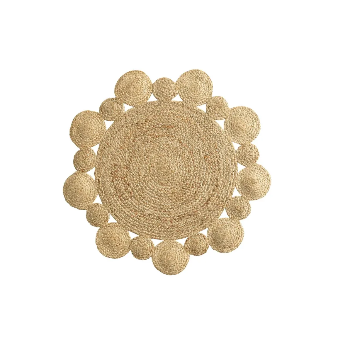 TAPIS ROND D.90CM JUTE AJOURE CORDOU