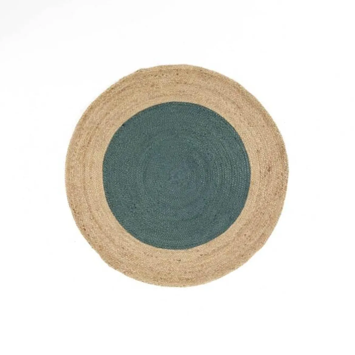 TAPIS ROND D.120CM JUTE BICOLORE NAPOLI BLEU