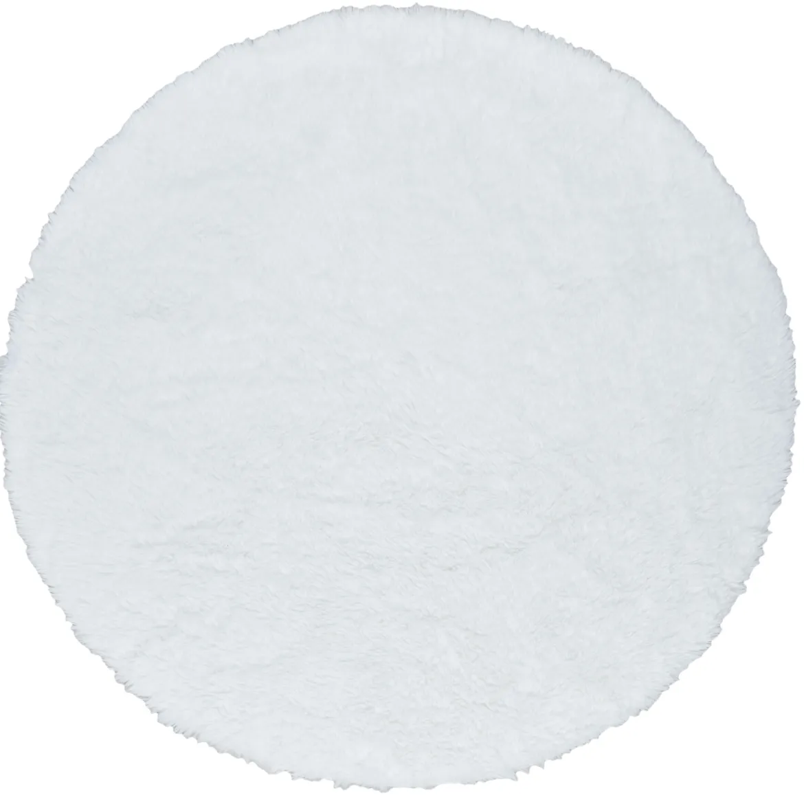 TAPIS ROND IMITATION PEAU MOUTON BLANC D.115CM