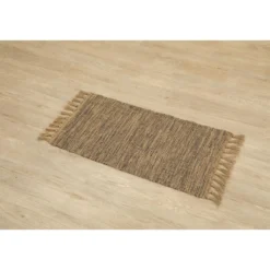 TAPIS SAIGON COTON JUTE 45X90CM NATUREL NOIR