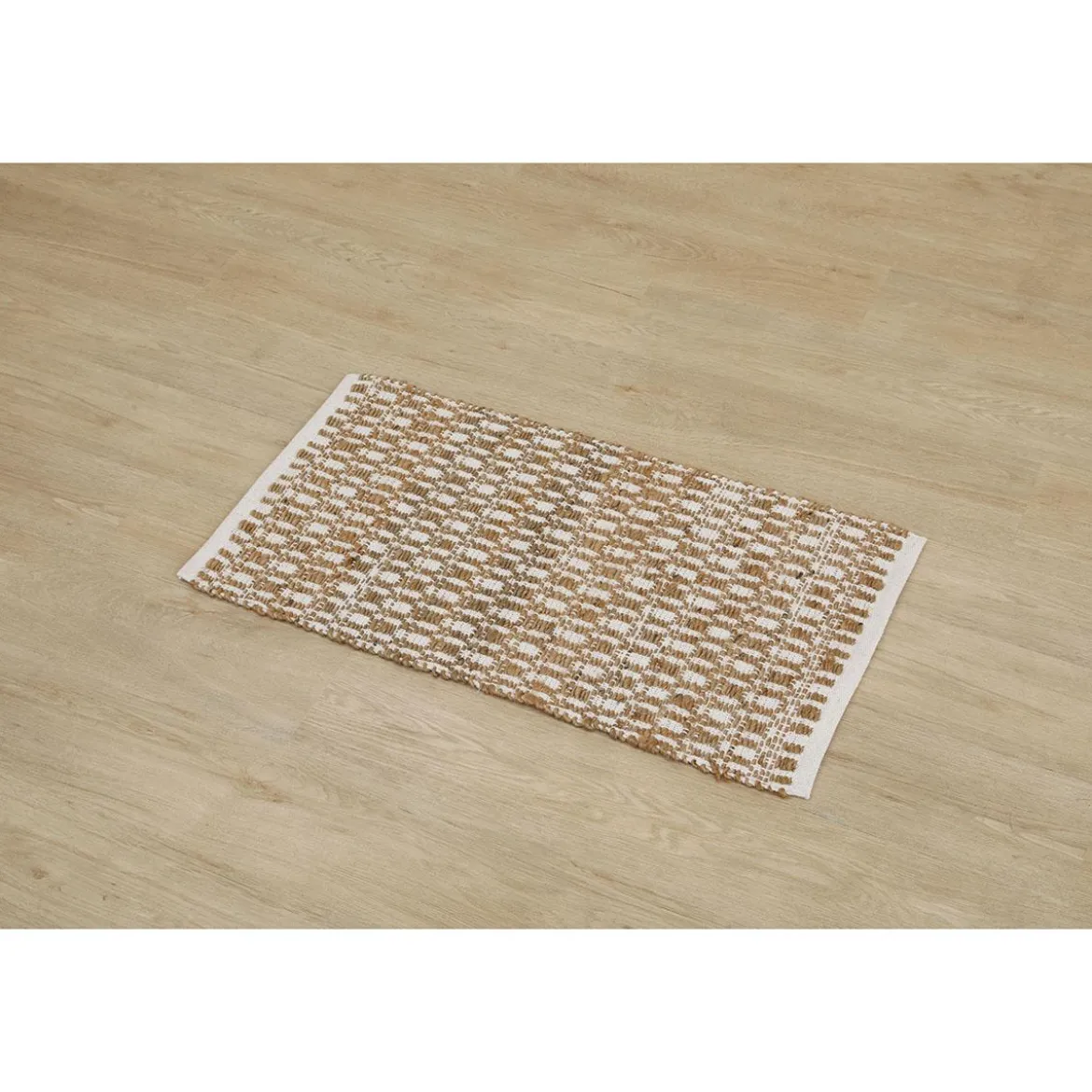 TAPIS VICENTE COTON JUTE 45X90CM NATUREL BEIGE