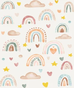 TAPIS 100X120CM ARC EN CIEL MULTICOLORE