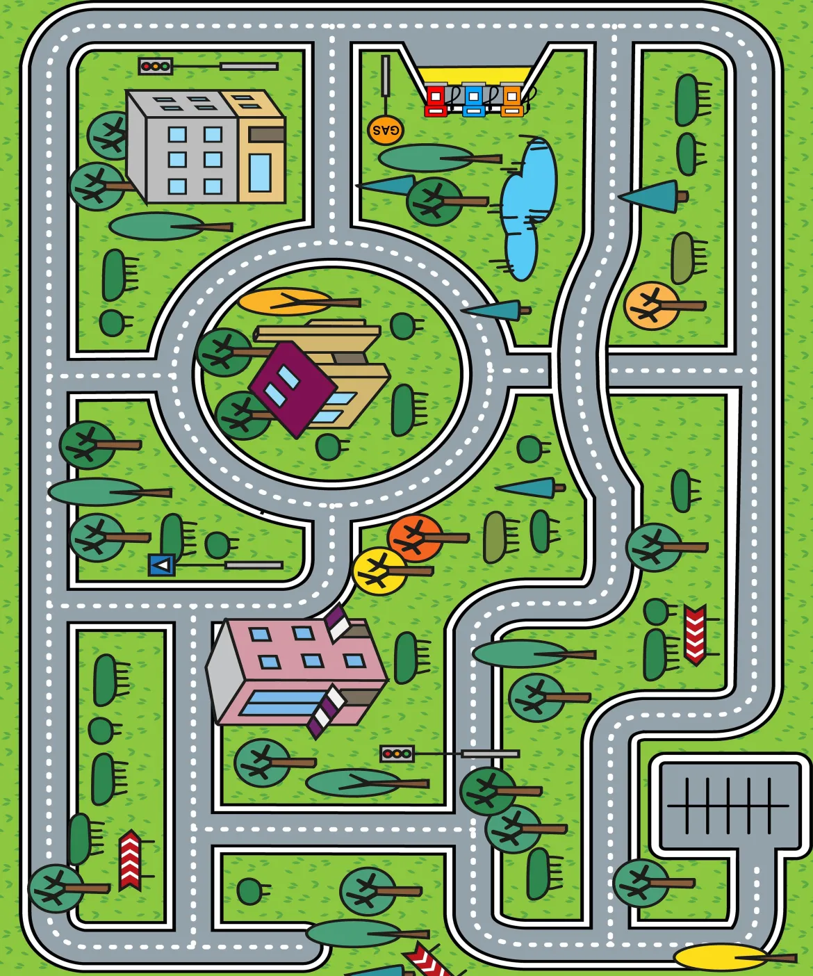 TAPIS 100X120CM CIRCUIT MULTICOLORE