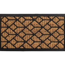 TAPIS 33X60CM COCO TRESSE CAOUTCHOUC CARRES