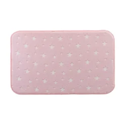 TAPIS 50 X 80 CM FLANEL UNI PHOSPHORESCENT FLUO NIGHT ROSE