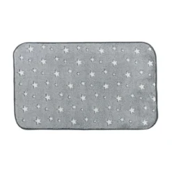 TAPIS 50 X 80CM FLANEL UNI PHOSPHORESCENT FLUO NIGHT GRIS