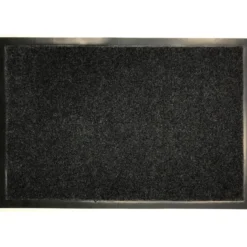 TAPIS 80X120CM POLYESTER PVC GRIS CHINE BLANC