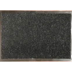 TAPIS 60X80CM POLYESTER PVC NOIR CHINE BLANC