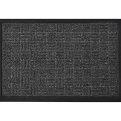 TAPIS YVAN 40X60CM POLYPRO CAOUTCHOUC GRIS FONCE