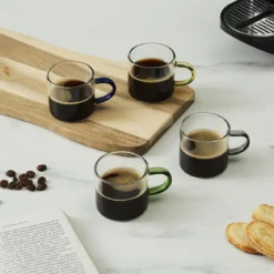 TASSE EXPRESSO VERRE ANSE COLOREE 10CL