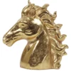 TETE CHEVAL DOREE A POSER H.17CM