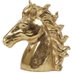 TETE CHEVAL DOREE A POSER H.17CM