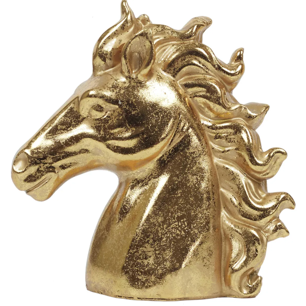 TETE CHEVAL DOREE A POSER H.17CM