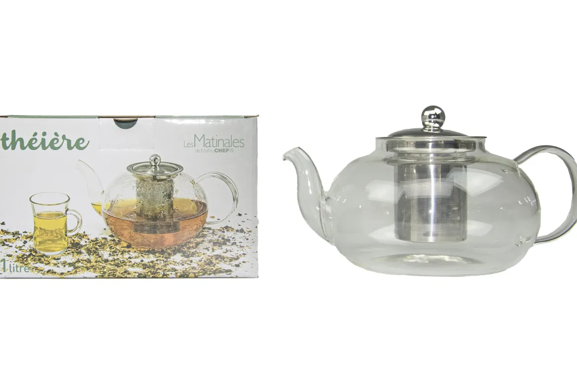 THEIERE 1000ML VERRE AVEC INFUSEUR INOX