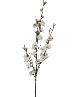 TIGE CERISIER 23 FLEURS 8 BOURGEONS H94CM BLANC ET ROSE
