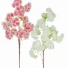 TIGE CERISIER 80 FLEURS H.96CM BLANC ET ROSE