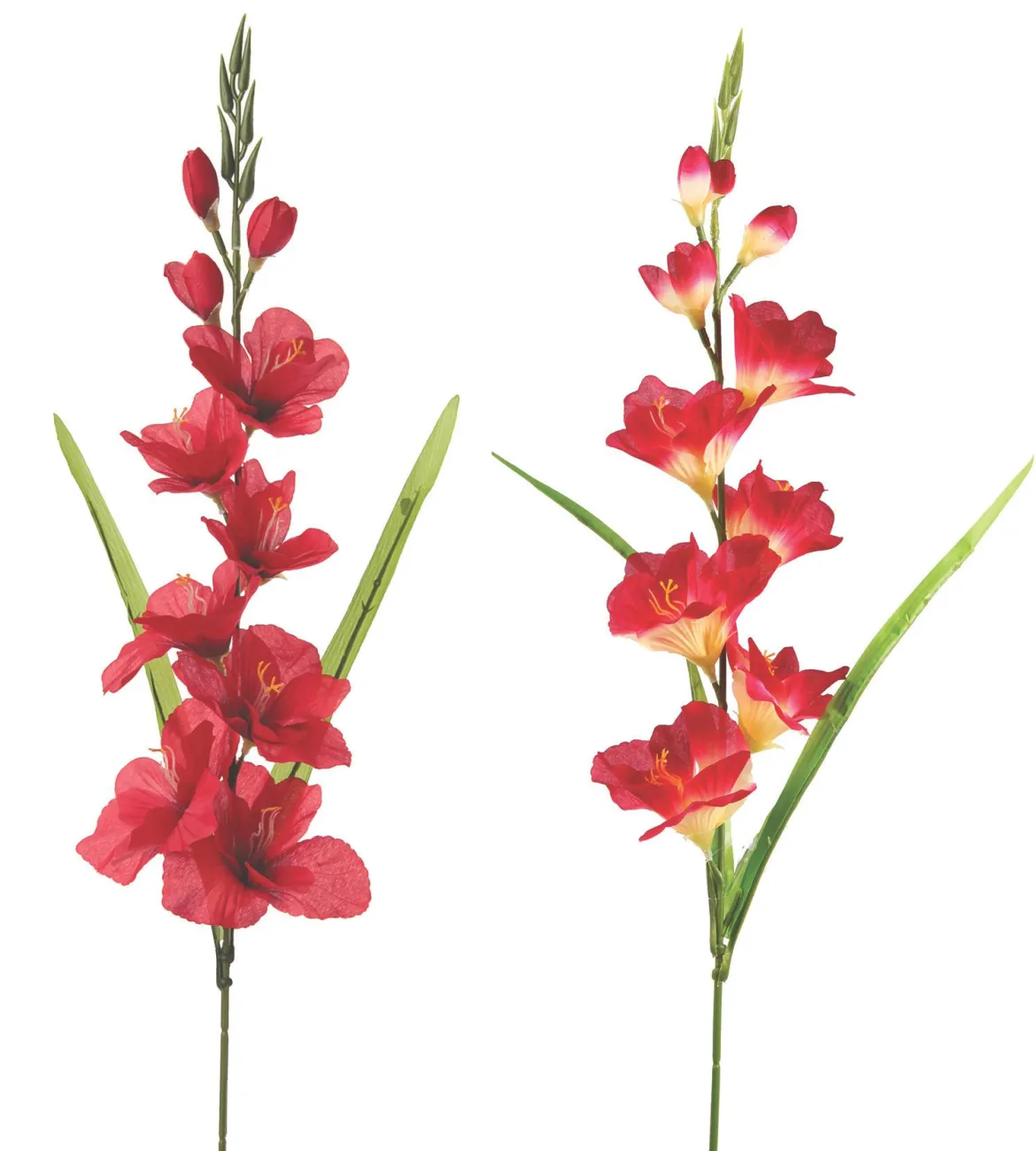 TIGE GLAIEUL 7 FLEURS ET 3 BOUTONS H.80CM ROUGE