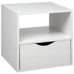 TIROIR ET ETAGERE MIX BLANC