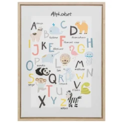 TOILE IMPRIME ALPHABET 30X40CM
