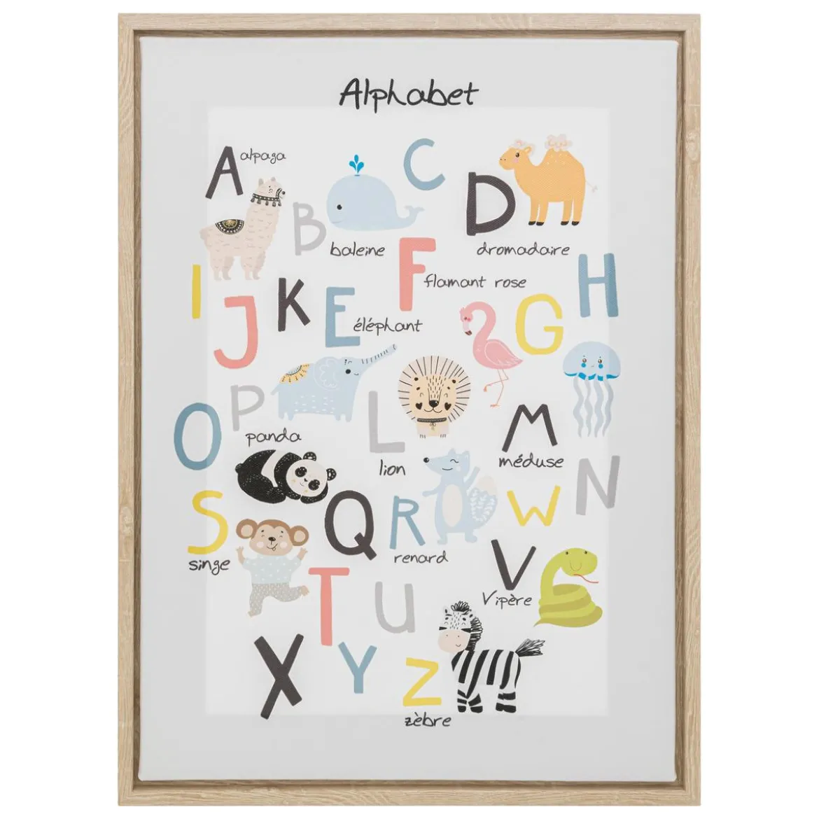 TOILE IMPRIME ALPHABET 30X40CM