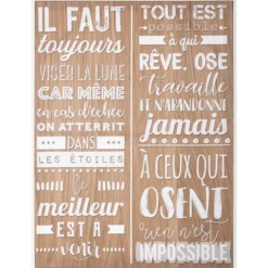 TOILE IMPRIMEE CITATIONS D.58X78CM