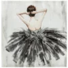 TOILE IMPRIMEE ET STRASS DANSEUSE D.48X48CM