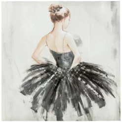 TOILE IMPRIMEE ET STRASS DANSEUSE D.48X48CM