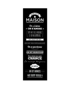 TOILE IMPRIMEE MAISON NOIR 30X90CM
