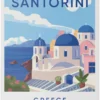 TOILE MURALE 40X50CM DECOR SANTORINI