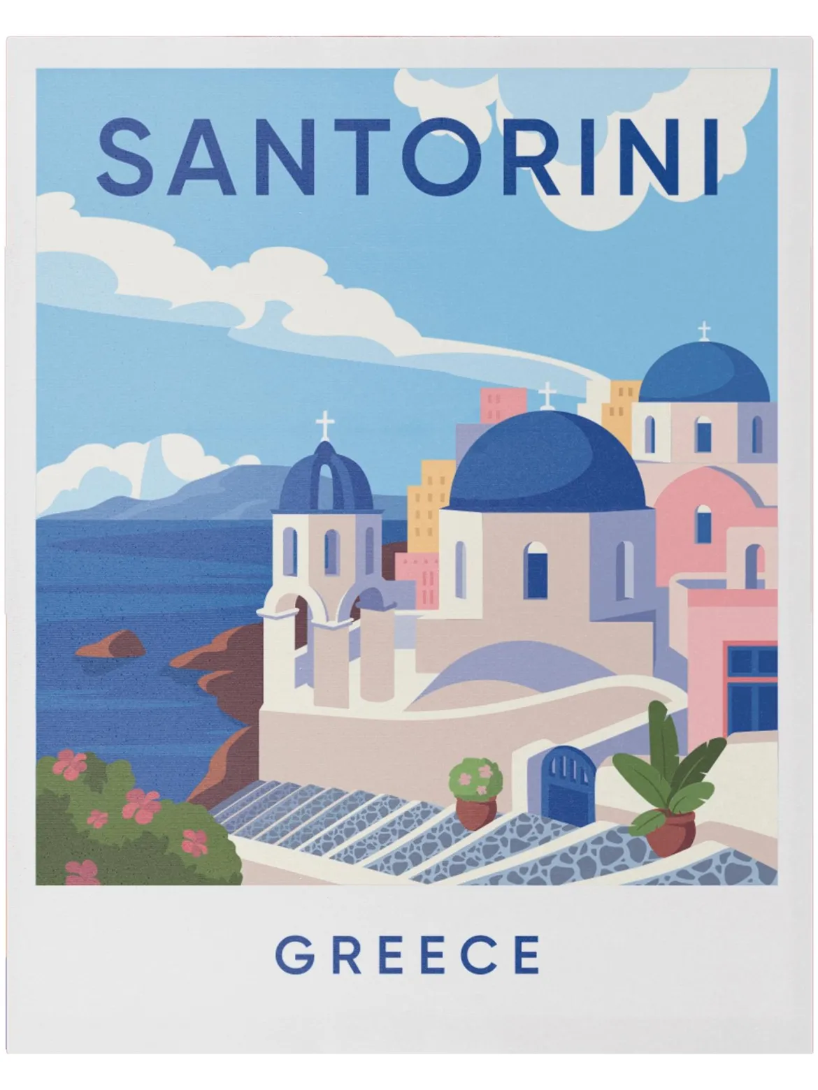 TOILE MURALE 40X50CM DECOR SANTORINI