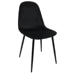 TONIA CHAISE VELOURS NOIR PIEDS NOIR