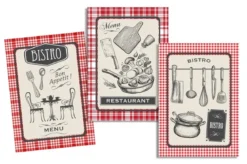 TORCHON BISTRO ROUGE 50X70CM