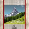 TORCHON IMPRIME ALPINE 2 ROUGE 50X70CM