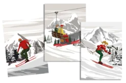TORCHON SKIS MULTICOLORE 50X70