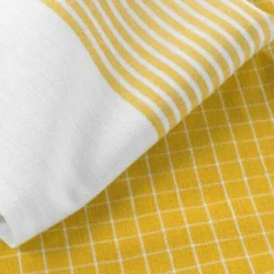 2 TORCHONS 50X70CM COTON TISSE CHEF EN CUISINE JAUNE