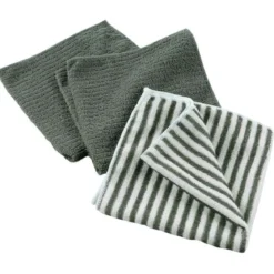 3 TORCHONS 40X40 CM MICROFIBRE CUISTOT KAKI