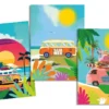 TORCHON VACANCES MULTICOLORE 50X70CM