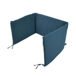 TOUR DE LIT GAZE DE COTON 40X180CM BLEU FONCE