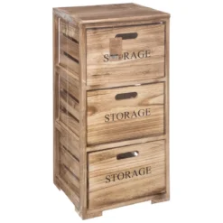 TOUR 3 TIROIRS BOIS CAGETTE