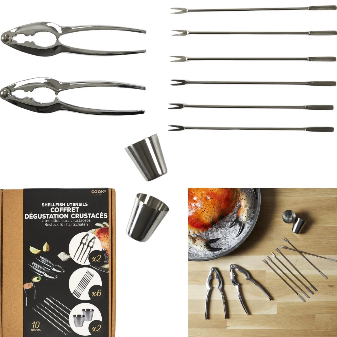 USTENSILE CRUSTACES X10 PIECES