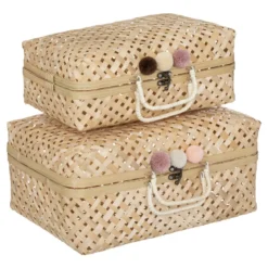 VALISE BAMBOU CAMPAGNE D.38X15X28CM
