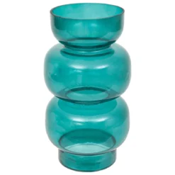 VASE BE VINTAGE VERRE BLEU H.25CM